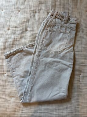 We The Free Free People Relaxed Fit Baggy Mid-rise Denim - Cream, White